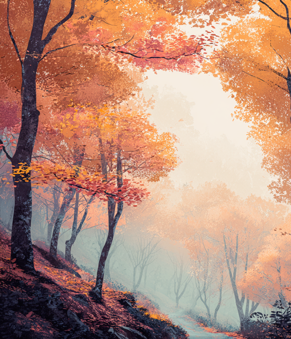 Spazieren im Herbstwald