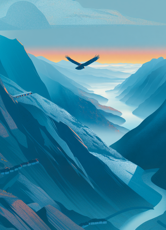 Flug über die Berge