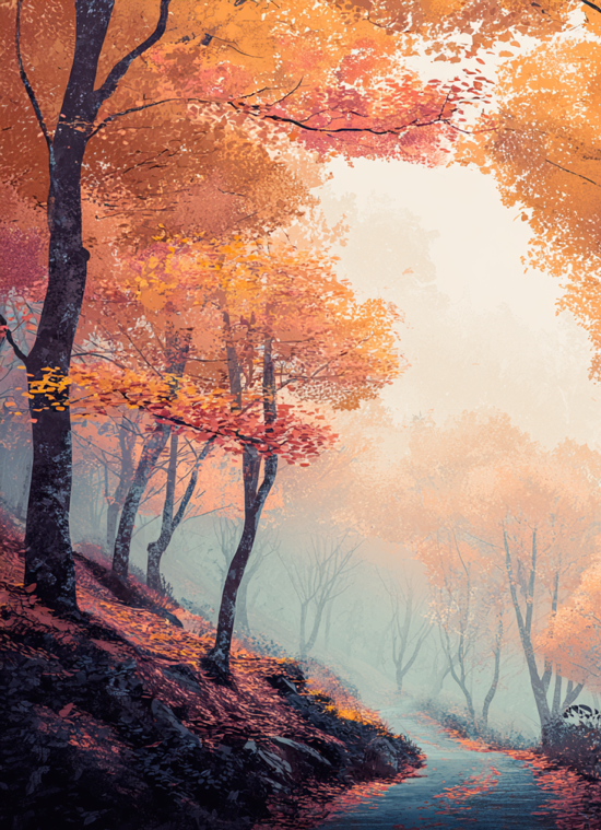 Spazieren im Herbstwald